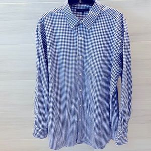 TOMMY HILFIGER Regular Fit Long Slv Button Down- Size 17 34-35-Blue/Orange plaid